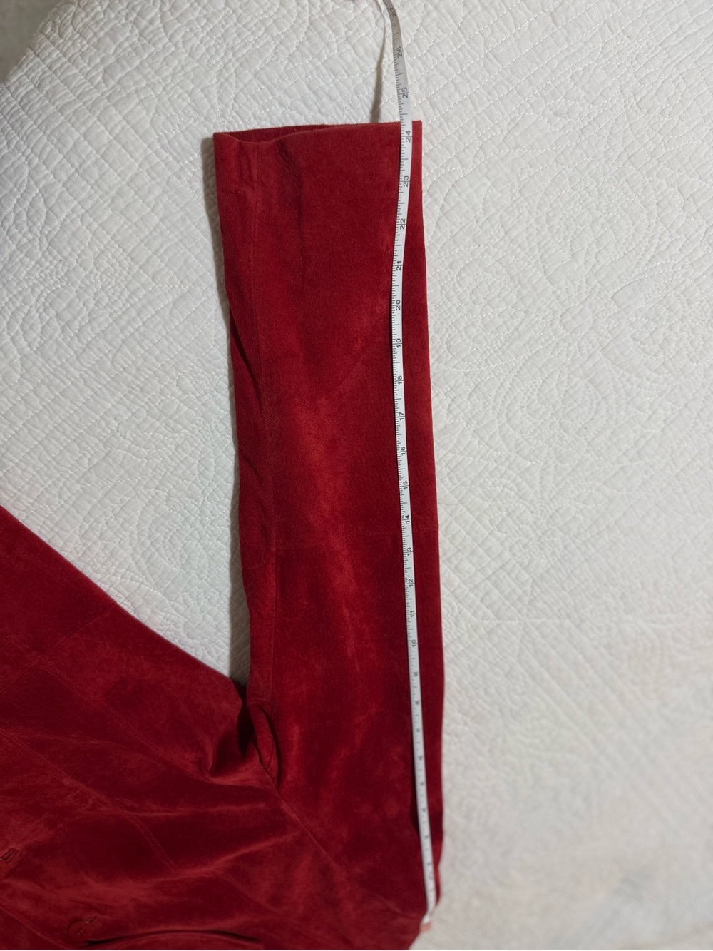 le chate Women’s Red Suede Blazer Jacket - Picture 13 of 13